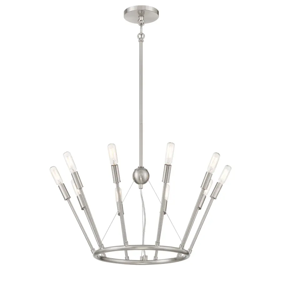 Royalty 10-Light Chandelier in Brushed Nickel - Image 2