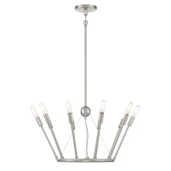 Royalty 10-Light Chandelier in Brushed Nickel - Image 3