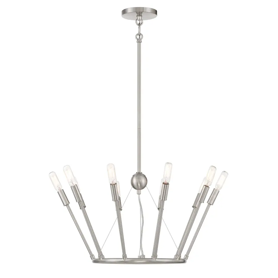 Royalty 10-Light Chandelier in Brushed Nickel - Image 3