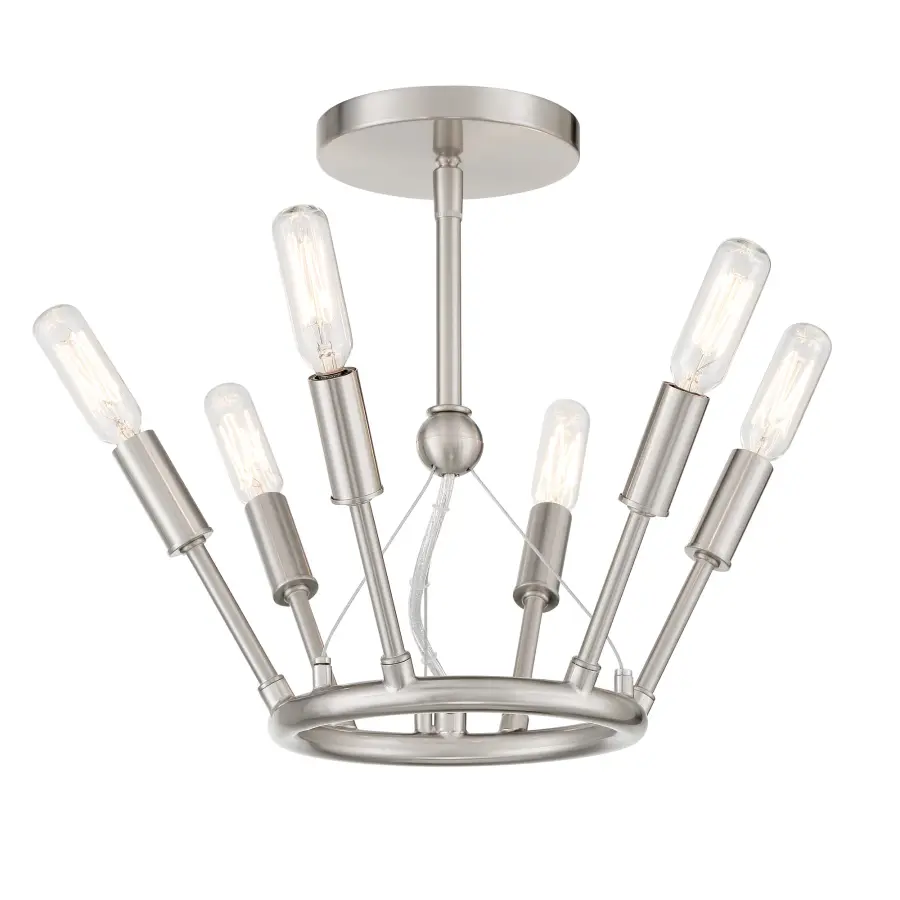Royalty 6-Light Semi-Flush Mount Ceiling Light - Image 1