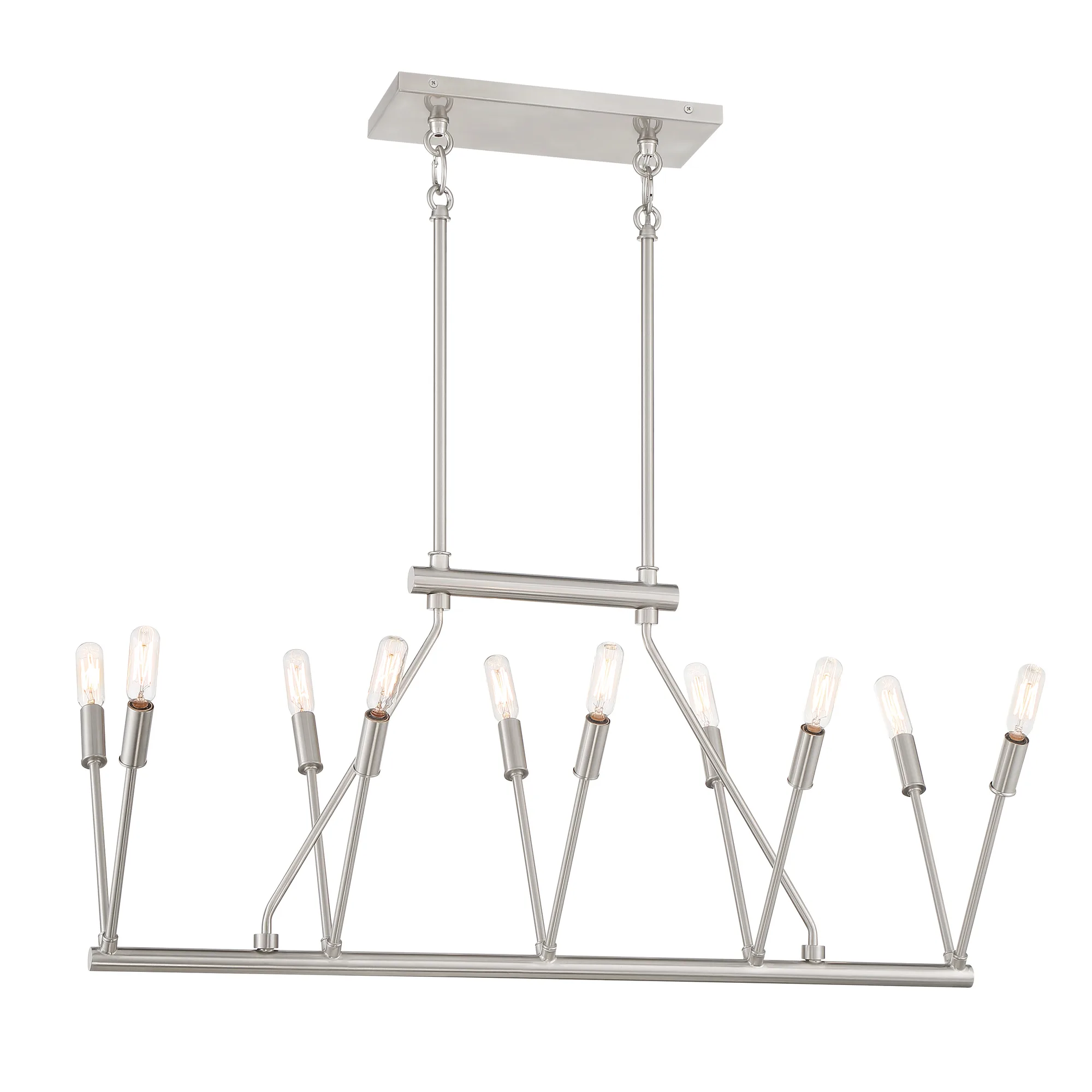 Royalty 10-Light Island Chandelier in Brushed Nickel