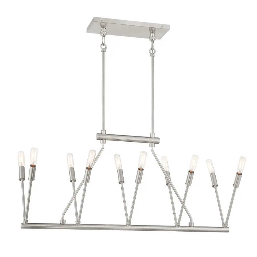 Royalty 10-Light Island Chandelier in Brushed Nickel - Image 1