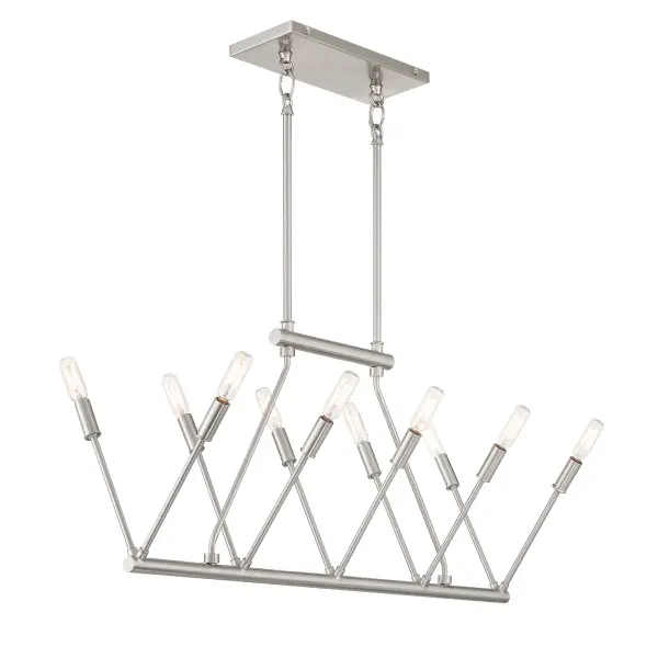 Royalty 10-Light Island Chandelier in Brushed Nickel - Image 3