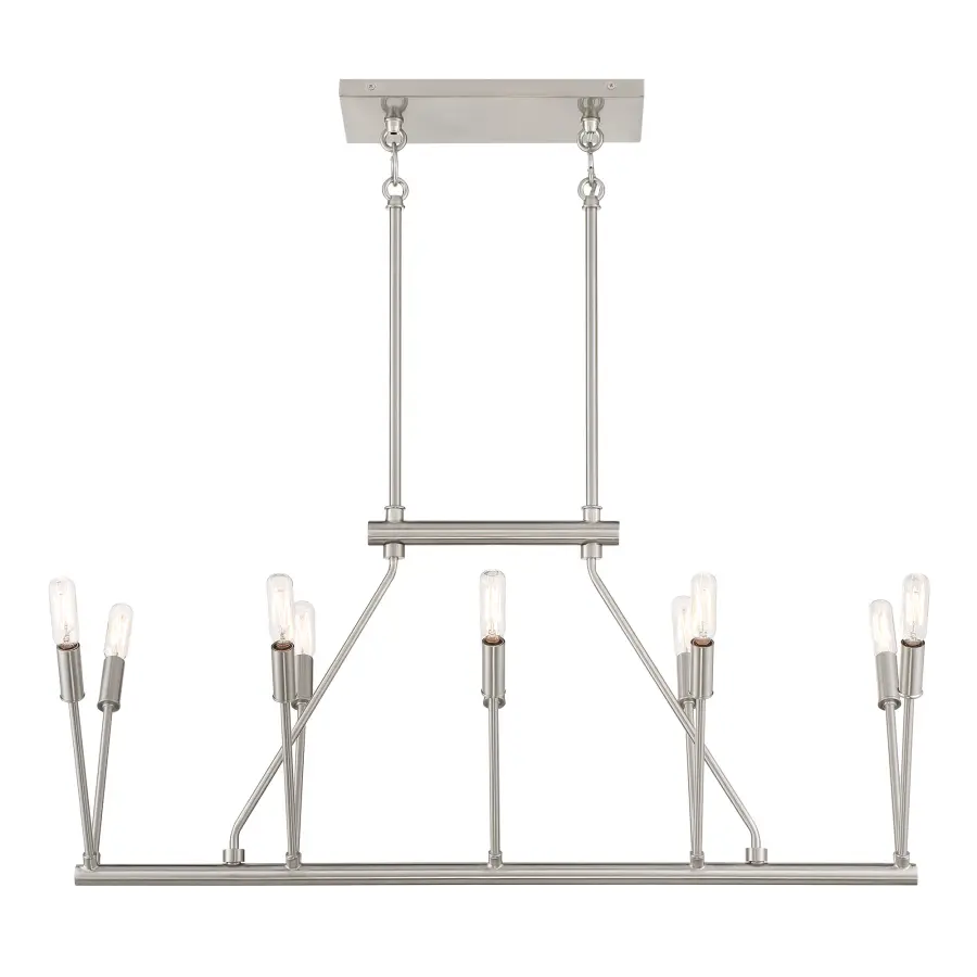 Royalty 10-Light Island Chandelier in Brushed Nickel - Image 4