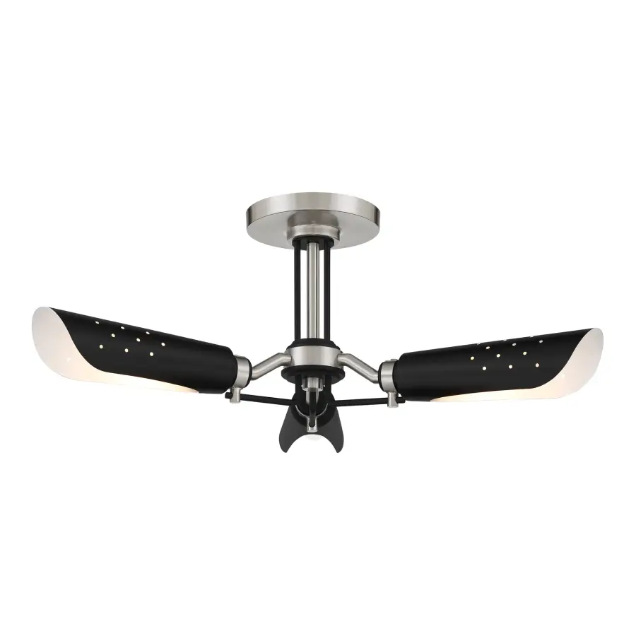 Industrial-Modern Semi-Flush with Distinctive Two-Tone Finish - Image 1