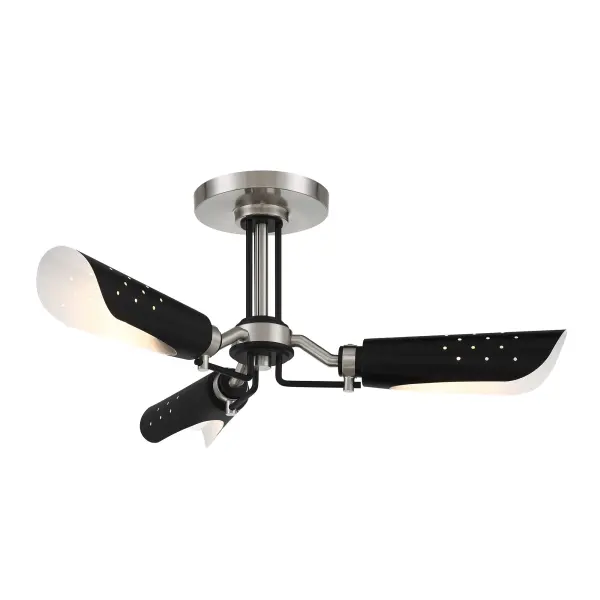 Industrial-Modern Semi-Flush with Distinctive Two-Tone Finish - Image 2