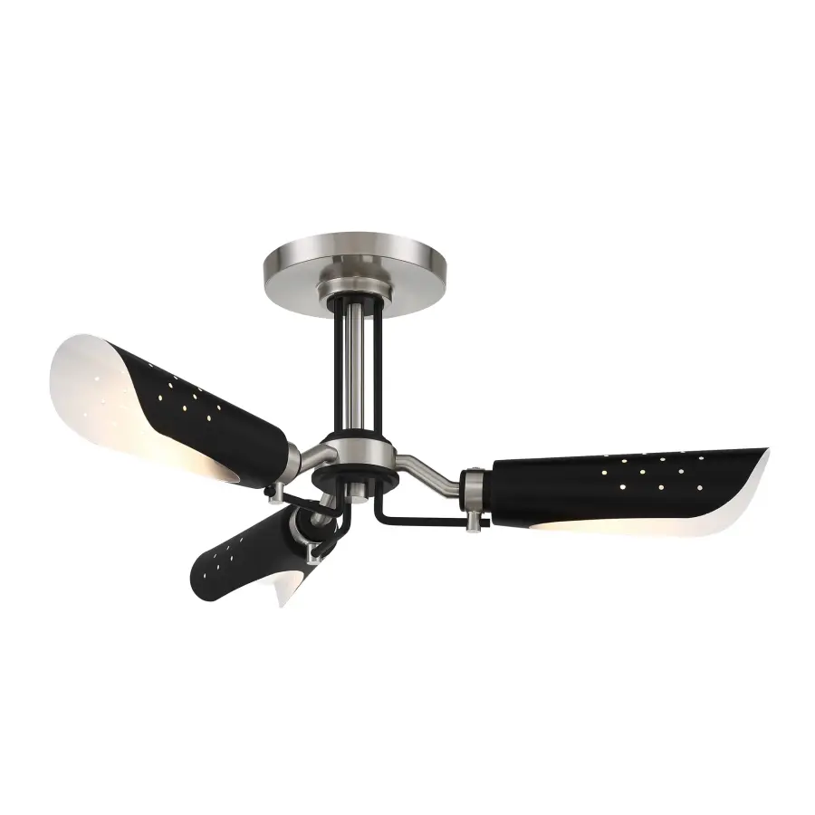 Industrial-Modern Semi-Flush with Distinctive Two-Tone Finish - Image 2