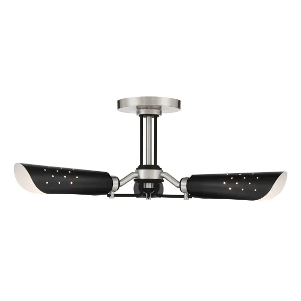 Industrial-Modern Semi-Flush with Distinctive Two-Tone Finish - Image 4