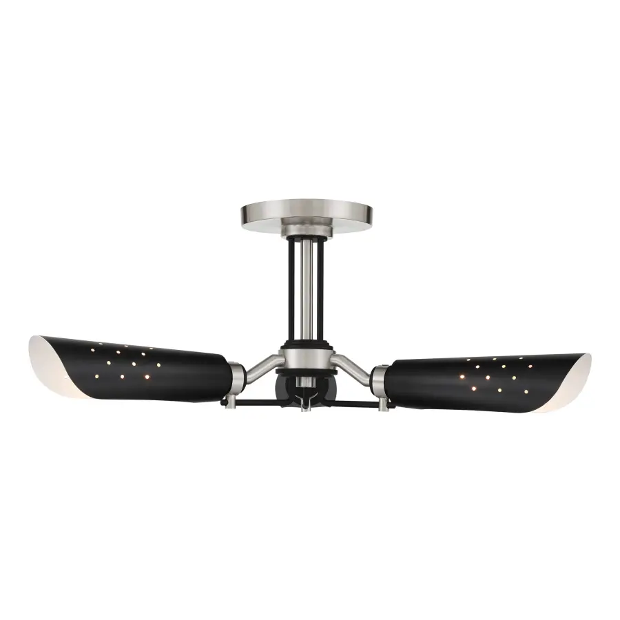 Industrial-Modern Semi-Flush with Distinctive Two-Tone Finish - Image 4