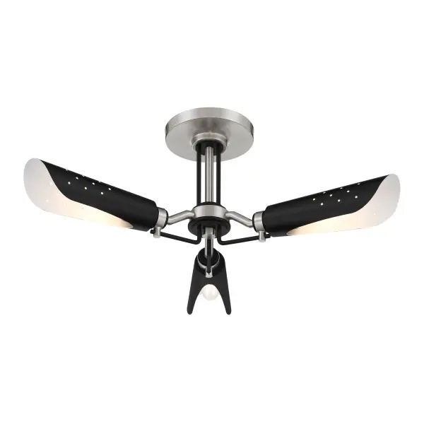 Turbine 3-Light Semi-Flush Mount Ceiling Light - Image 5