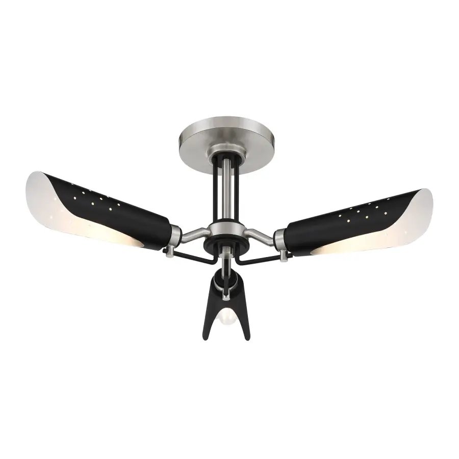 Turbine 3-Light Semi-Flush Mount Ceiling Light - Image 5