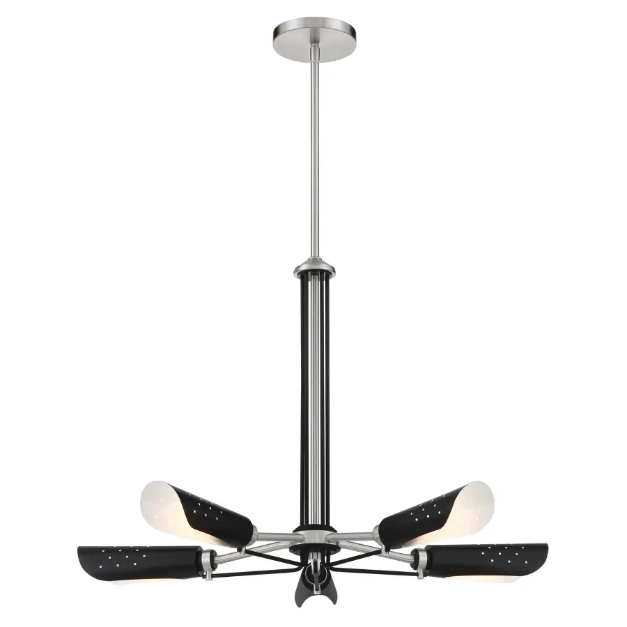 Industrial-Modern Chandelier with Distinctive Turbine-Inspired Design - Image 1