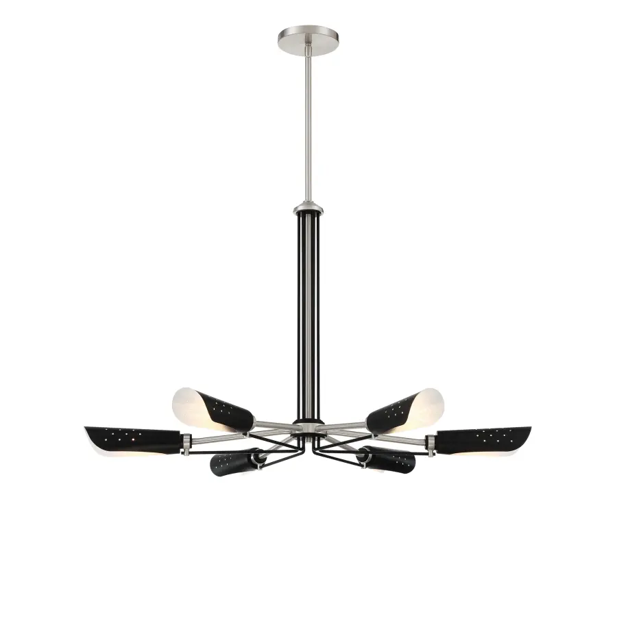 Industrial-Modern Chandelier with Striking Two-Tone Finish - Image 1