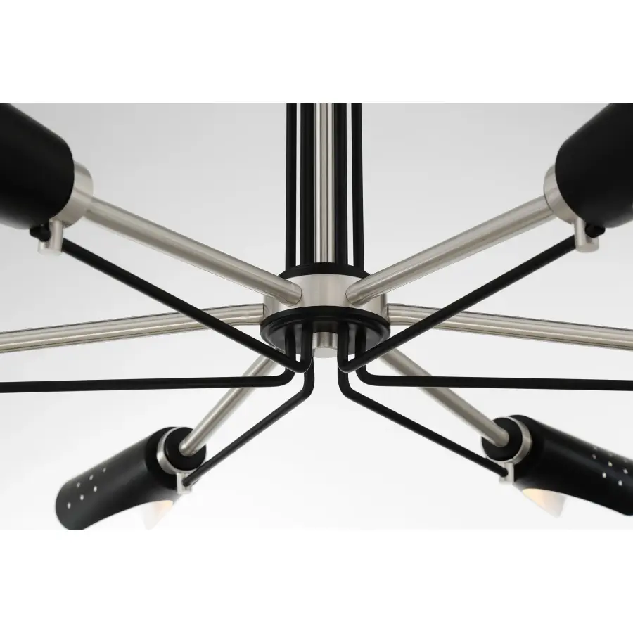 Industrial-Modern Chandelier with Striking Two-Tone Finish - Image 2