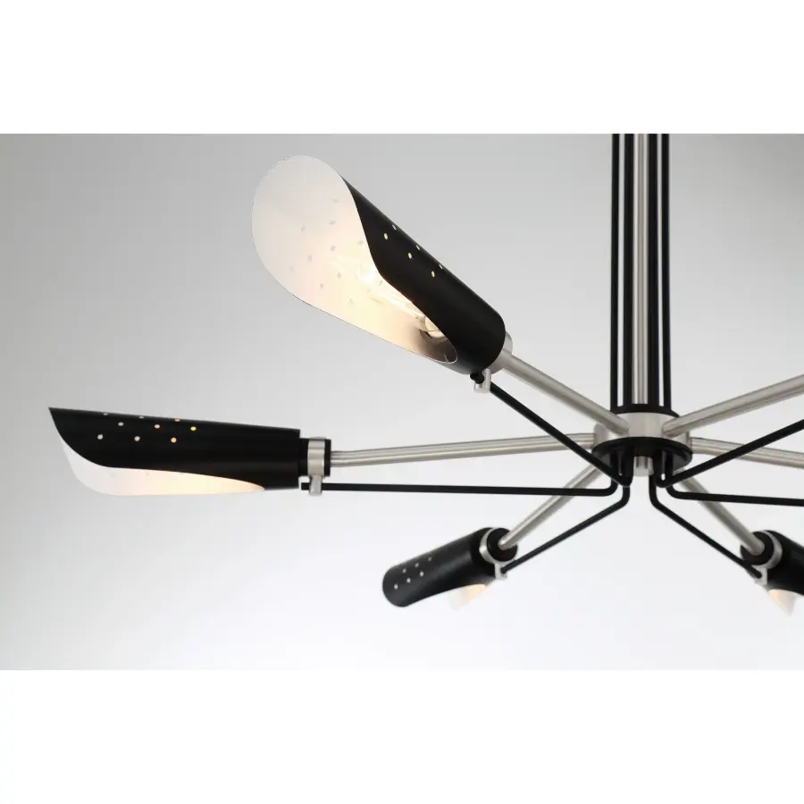 Industrial-Modern Chandelier with Striking Two-Tone Finish - Image 3