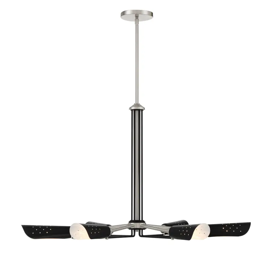 Turbine 6-Light Chandelier in Brushed Nickel and Coal - Image 5