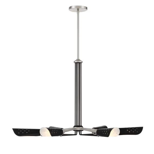 Turbine 6-Light Chandelier in Brushed Nickel and Coal - Image 7