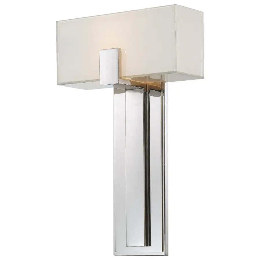 Mitered Glass Wall Sconce in Polished Nickel