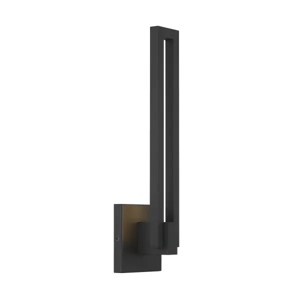 The Music 18" LED wall sconce combines contemporary design with practical functionality. Its Sand Coal Black finish and dual glass treatment create sophisticated illumination while meeting ADA compliance standards.