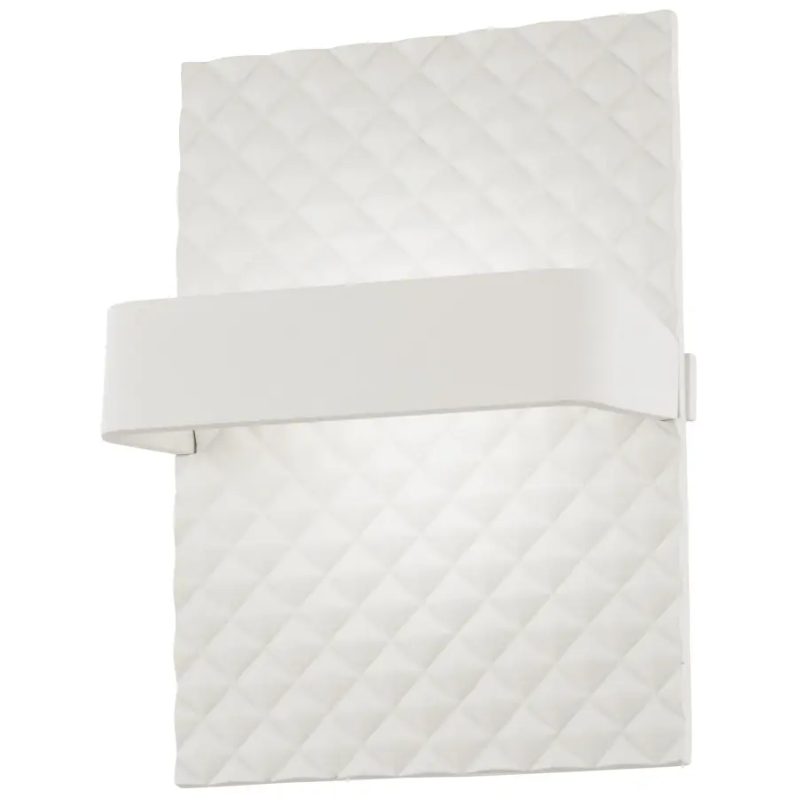 Quilted LED Wall Sconce in Sand White