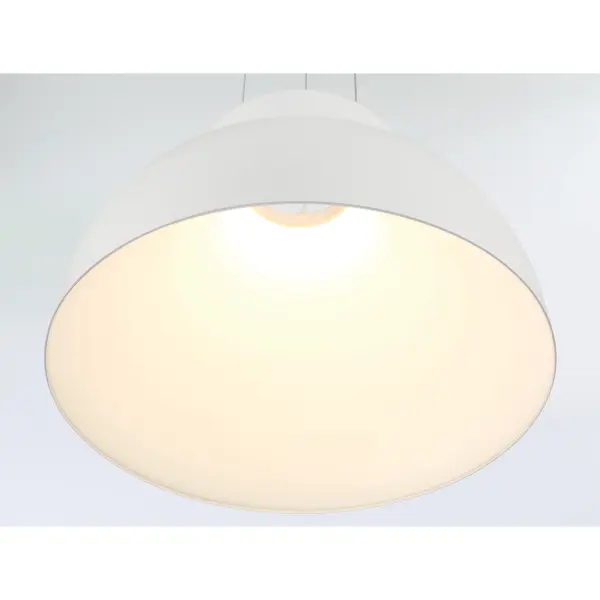 The Kettle Up pendant combines classic dome styling with modern LED efficiency in a versatile matte white finish. Its 16.75-inch width makes it perfect for kitchen islands, dining areas, or as a focal point in smaller spaces. - alternate view