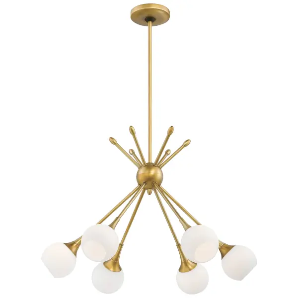 Pontil 6-Light Chandelier in Honey Gold