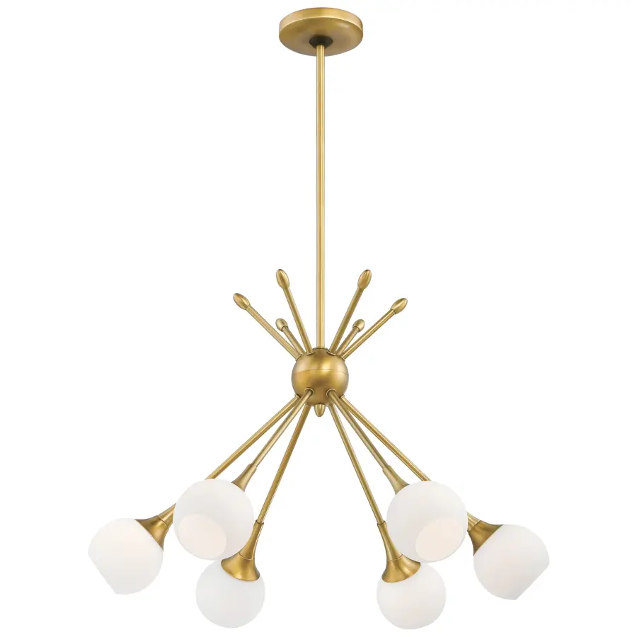 Pontil 6-Light Chandelier in Honey Gold