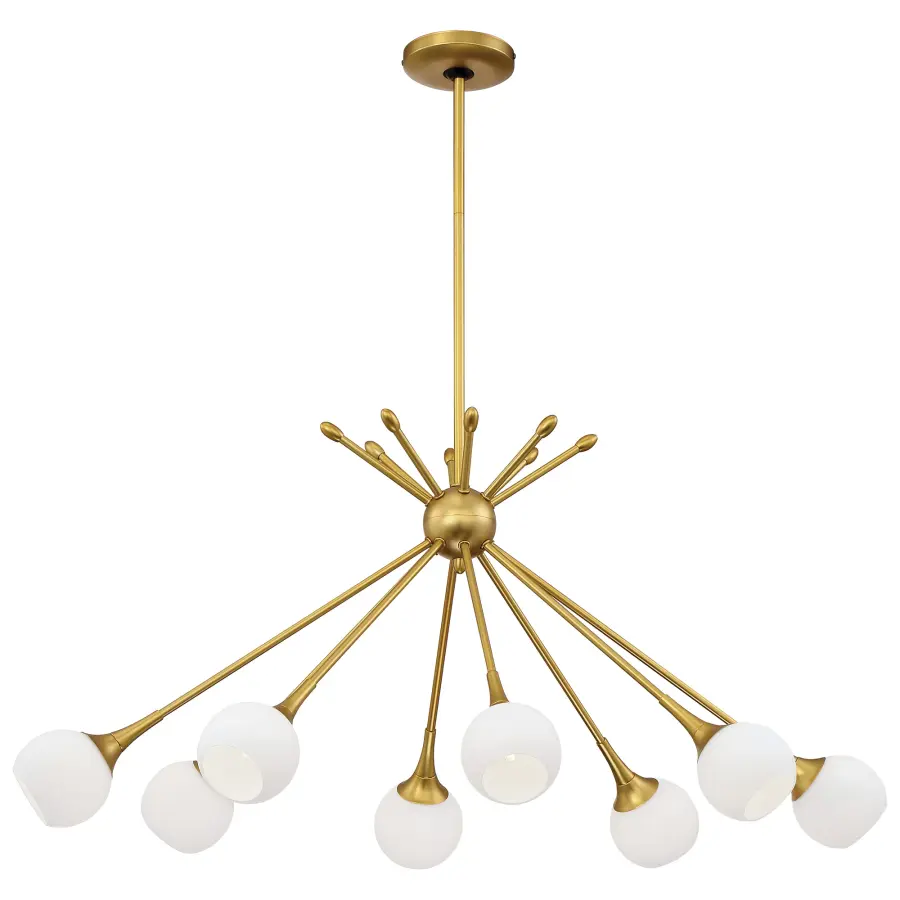 Pontil 8-Light Island Chandelier in Honey Gold