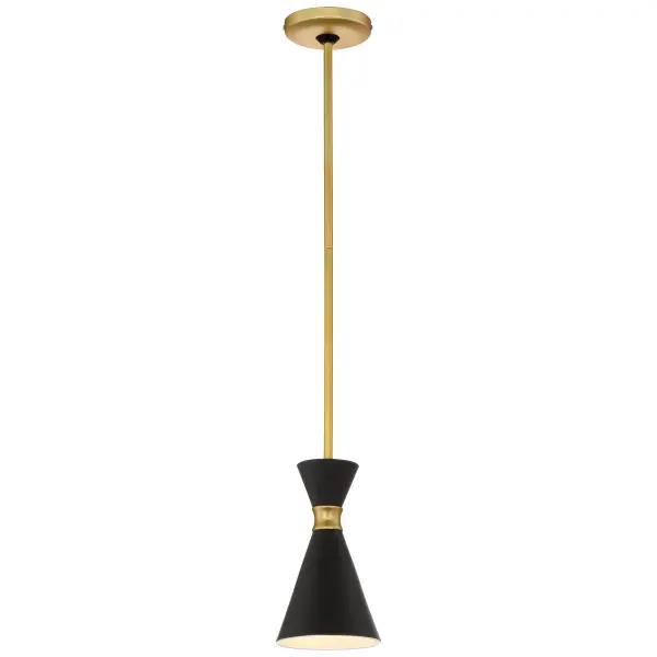 Compact Transitional Pendant with Warm Gold & Black Contrast