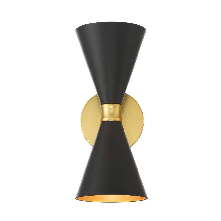 Modern Two-Light Sconce with Warm Gold Finish and Industrial Charm - Image 4