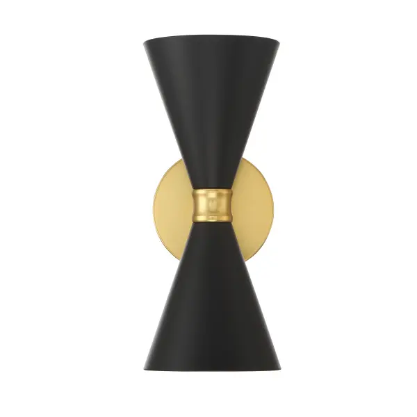 Modern Two-Light Sconce with Warm Gold Finish and Industrial Charm - Image 5