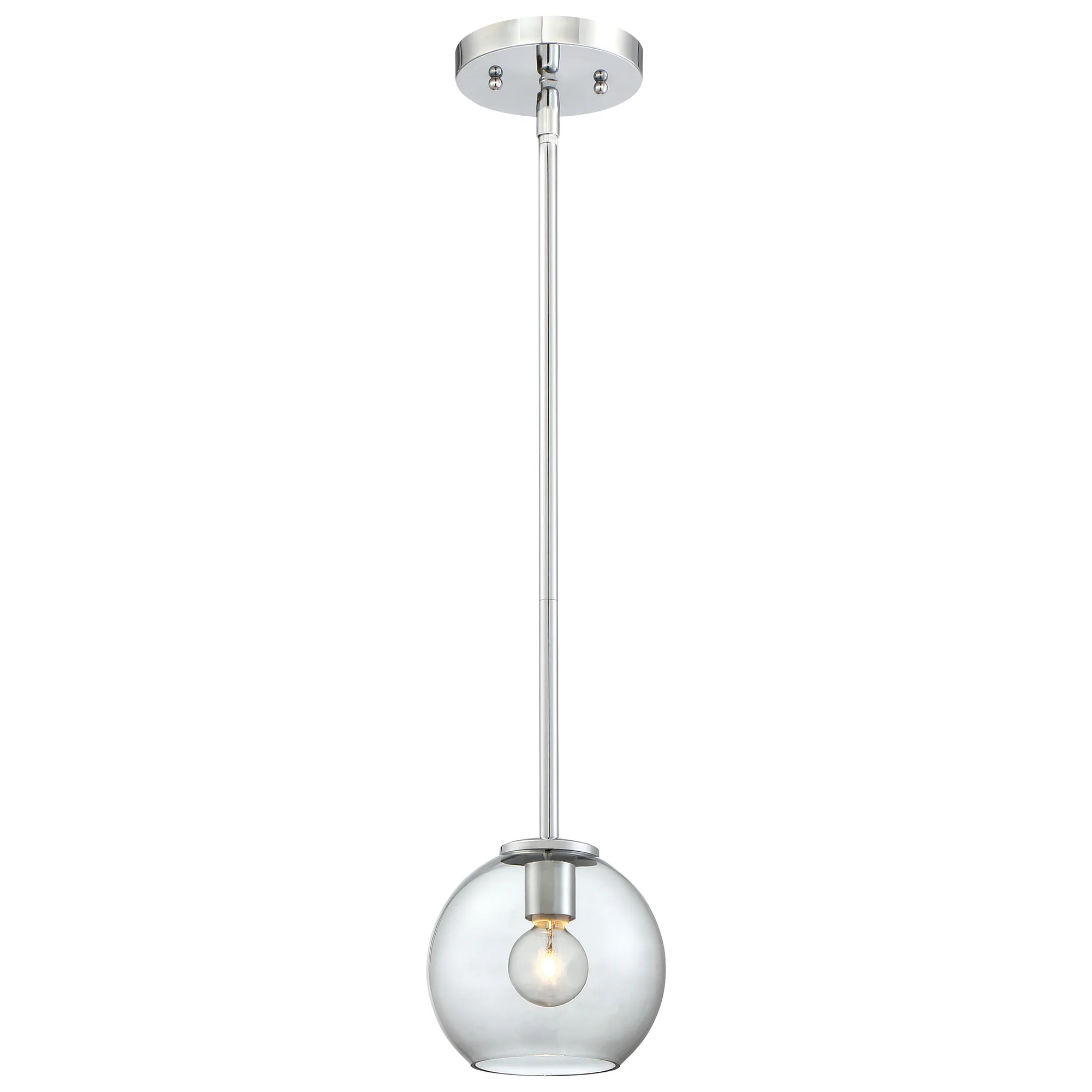 Exposed Chrome Mini Pendant with Smoked Glass
