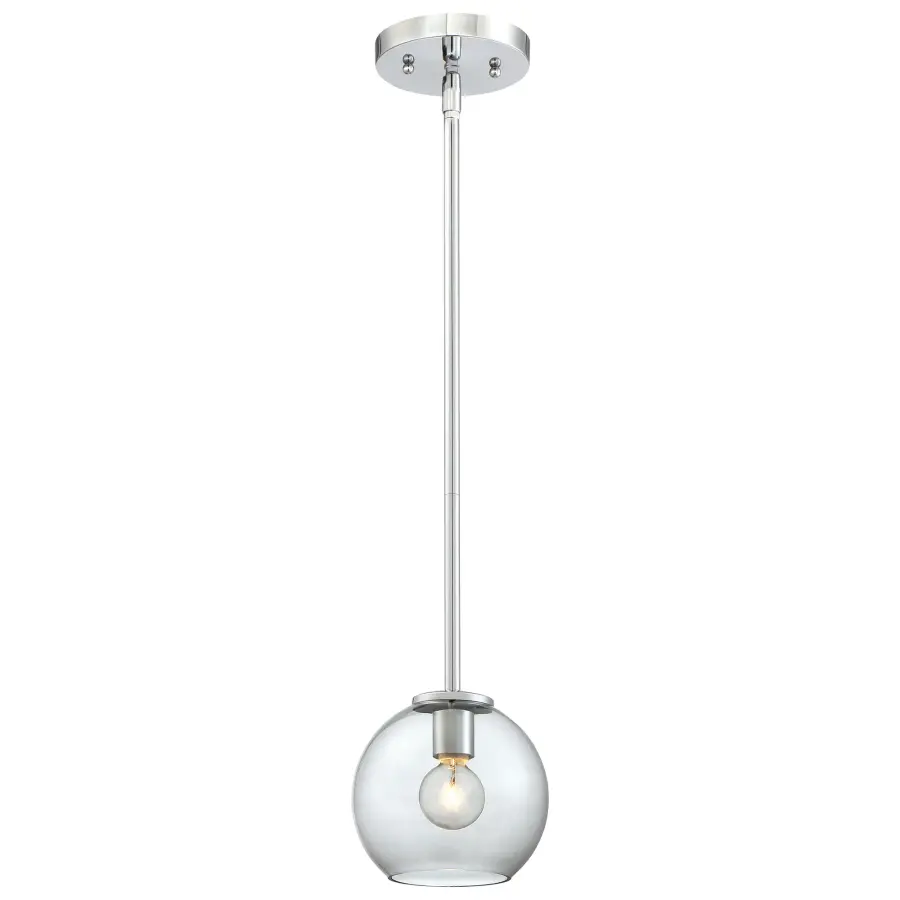 Exposed Chrome Mini Pendant with Smoked Glass