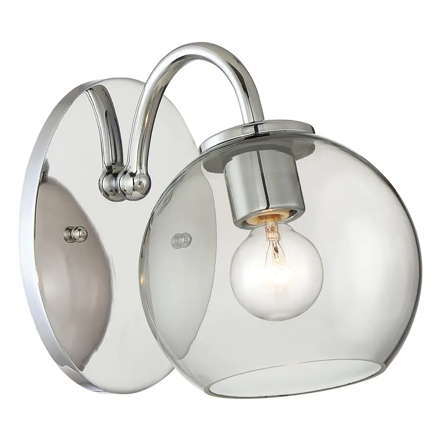Exposed Chrome Bath Light with Smoked Glass - Image 1