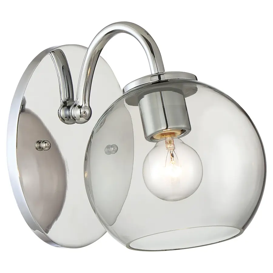 Exposed Chrome Bath Light with Smoked Glass - Image 2