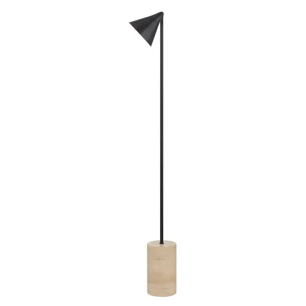 LED Floor Lamp with Travertine Stone Base - Image 4