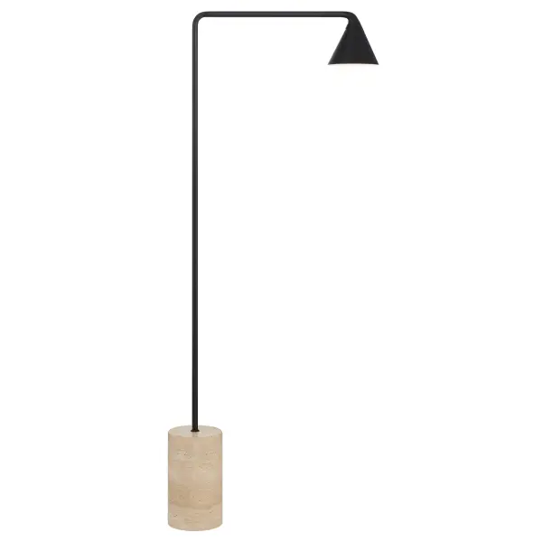 LED Floor Lamp with Travertine Stone Base - Image 5