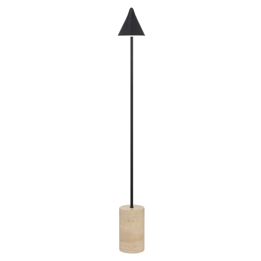 LED Floor Lamp with Travertine Stone Base - Image 7