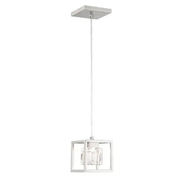 The San Marin mini pendant combines contemporary styling with energy-efficient LED technology in a compact 5-inch design. Its brushed nickel finish and glass shade deliver focused illumination ideal for kitchen islands, bathrooms, and small spaces.