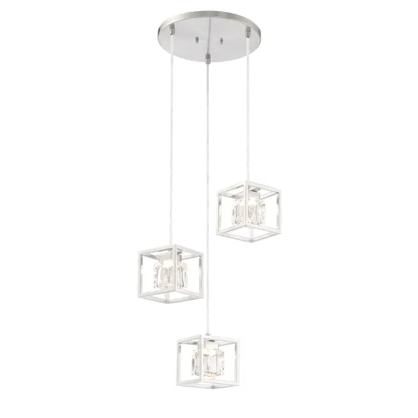 The San Marin LED Pan Pendant combines contemporary styling with practical LED technology. Its brushed nickel finish and glass shade deliver clean, modern aesthetics while the integrated LED provides bright, energy-efficient light.
