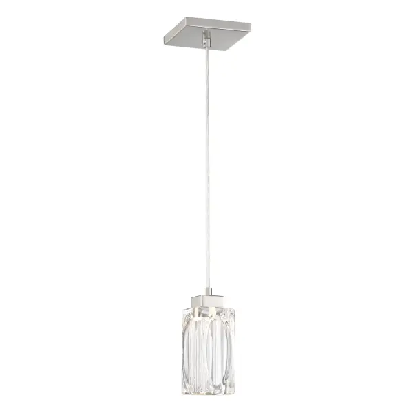 The Putnam Place mini pendant combines sleek brushed nickel with glass shading for a refined contemporary look. Its compact 3-inch width makes it perfect for tight spaces while delivering 368 lumens of high-CRI LED light.