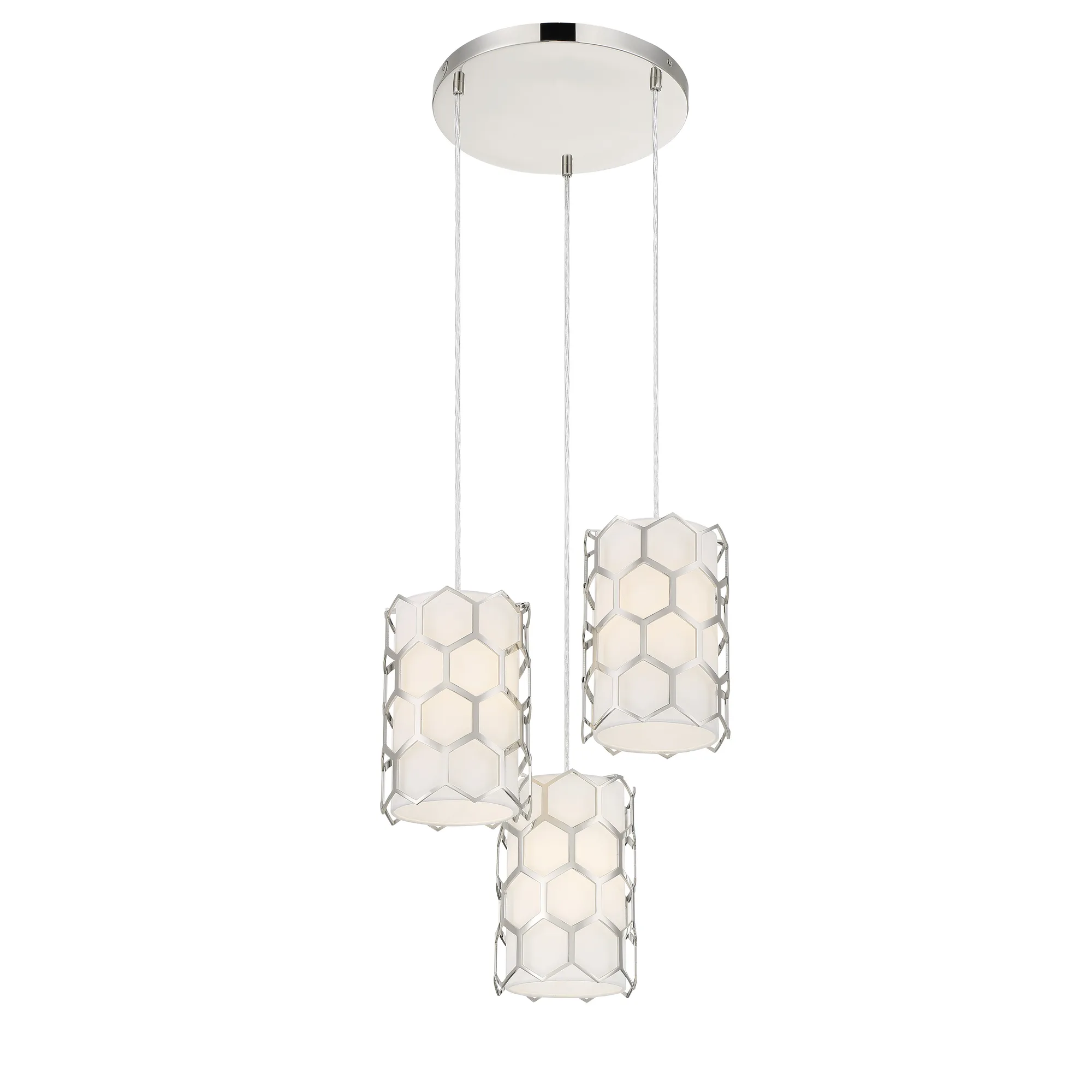 Missing Link 3-Light Pendant in Polished Nickel