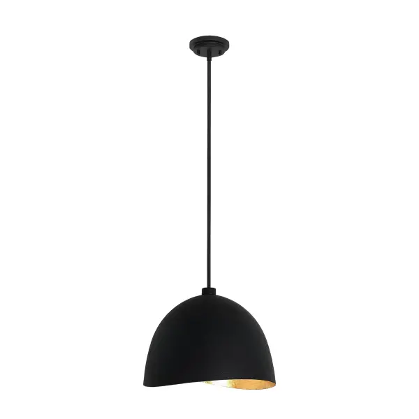Eclos 1-Light Pendant in Textured Sand Coal Black with Gold Leaf - Image 4