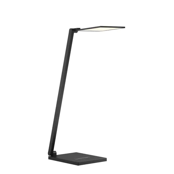 This compact 18-inch task lamp delivers focused illumination with energy-efficient LED technology and intuitive sliding touch dimmer control. The coal black finish and aluminum construction provide durability.