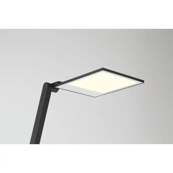 This compact 18-inch task lamp delivers focused illumination with energy-efficient LED technology and intuitive sliding touch dimmer control. The coal black finish and aluminum construction provide durability. - alternate view