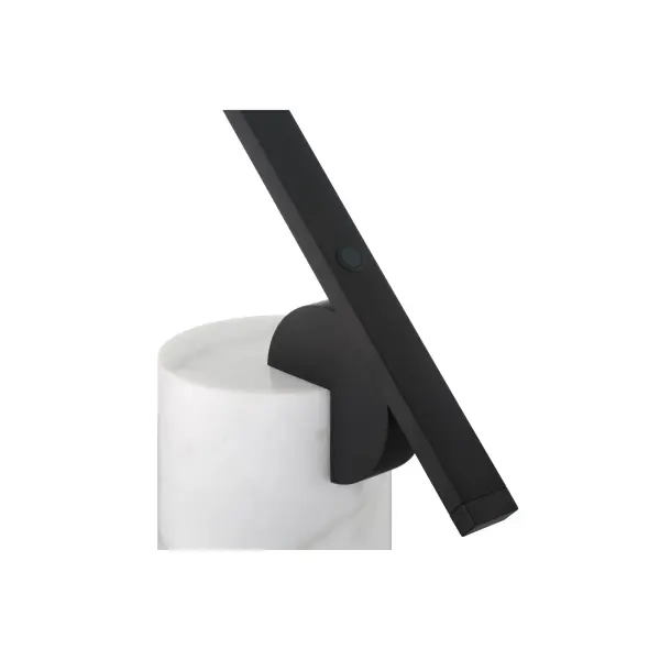 This contemporary task lamp combines functional LED lighting with sophisticated design. The coal black aluminum arm paired with a marble base creates a modern aesthetic while delivering 1087 lumens of dimmable light. - alternate view