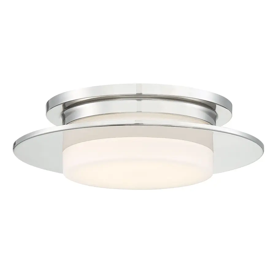 Press LED Flush Mount in Polished Nickel