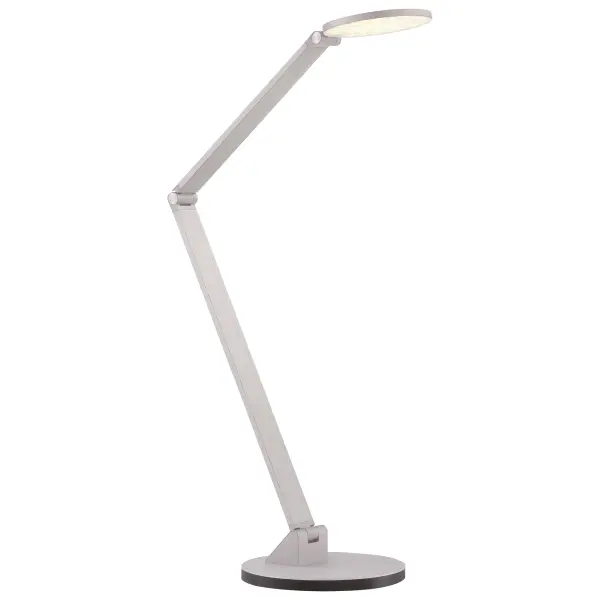 This sleek task lamp combines functional LED lighting with transitional styling. The chiseled nickel finish and metal shade with acrylic diffuser deliver 830 lumens of dimmable, high-CRI light perfect for reading, working, or ambient lighting.