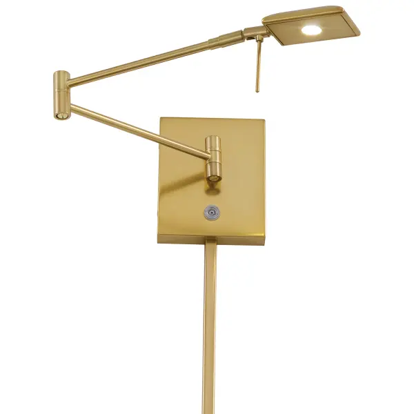 This adjustable swing arm wall lamp combines timeless pharmacy styling with energy-efficient LED technology. The warm Honey Gold finish and metal shade create focused task lighting perfect for reading nooks and workspaces.