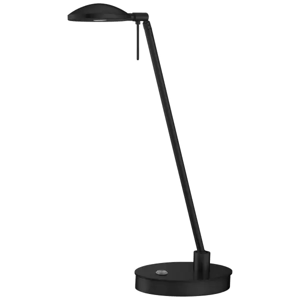 This compact 19.5-inch task lamp delivers 825 lumens of dimmable LED light in a modern coal black finish. Features memory touch dimming for personalized lighting control and ADA compliance for accessibility.